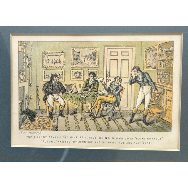 Set of 10 Framed English Original Cruikshank Engravings - Life in London For Sale - Image 10 of 11