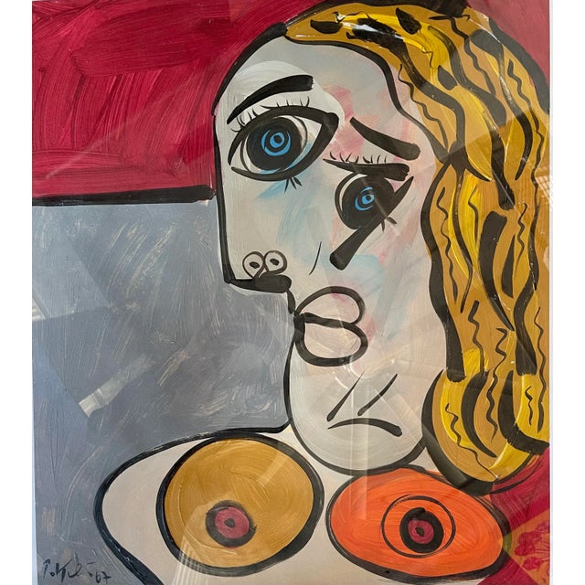 Peter Keil 1960s Abstract Expressionist Acrylic Painting by Peter Keil, Framed For Sale - Image 4 of 5