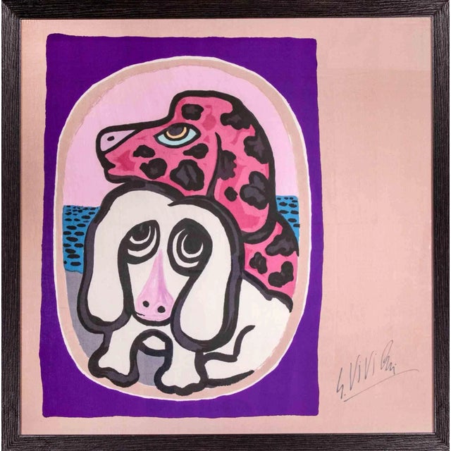 Giuseppe Viviani, Dogs, Screen Print, 1964 For Sale - Image 4 of 4