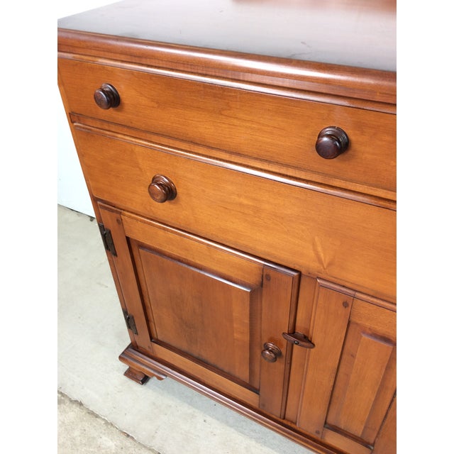 Antique Country Style Maple Sideboard With Turned Wood Pulls For Sale - Image 15 of 18