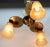 Art Deco Brass Chandelier with Three Arms & Glass Lampshades For Sale - Image 10 of 18