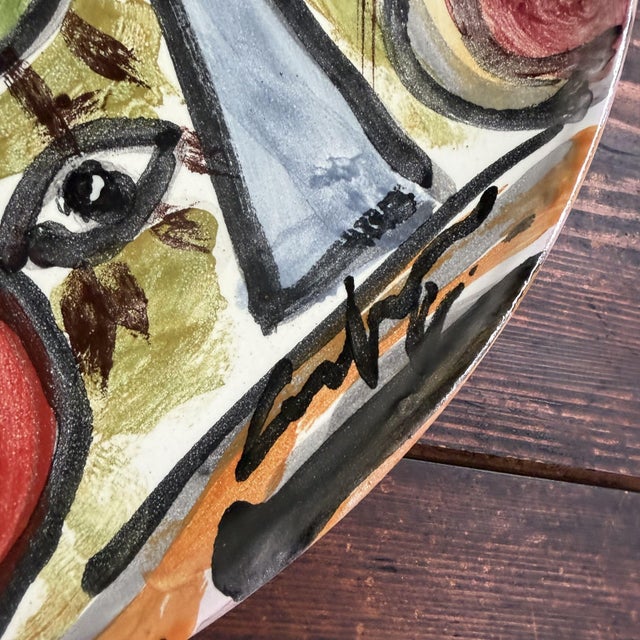 Ceramic Wall Plate by Gennaro Condurso, Seminara, Italy, 2000s For Sale - Image 10 of 13