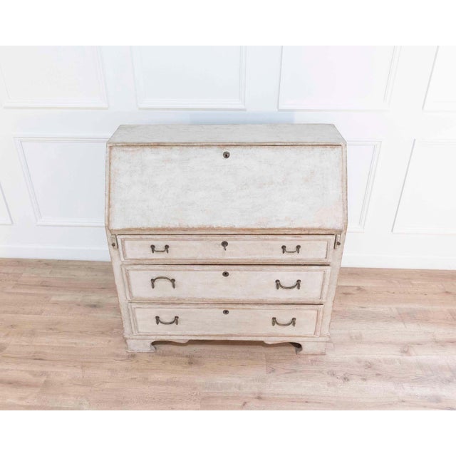Mid-19th Century Swedish Painted Secretary in Pine, circa 1840–1850 For Sale - Image 4 of 12
