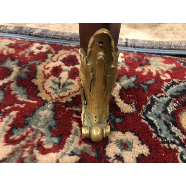 Brown Antique French Art Nouveau Caned Barrel Chair With Brass Casters For Sale - Image 8 of 10