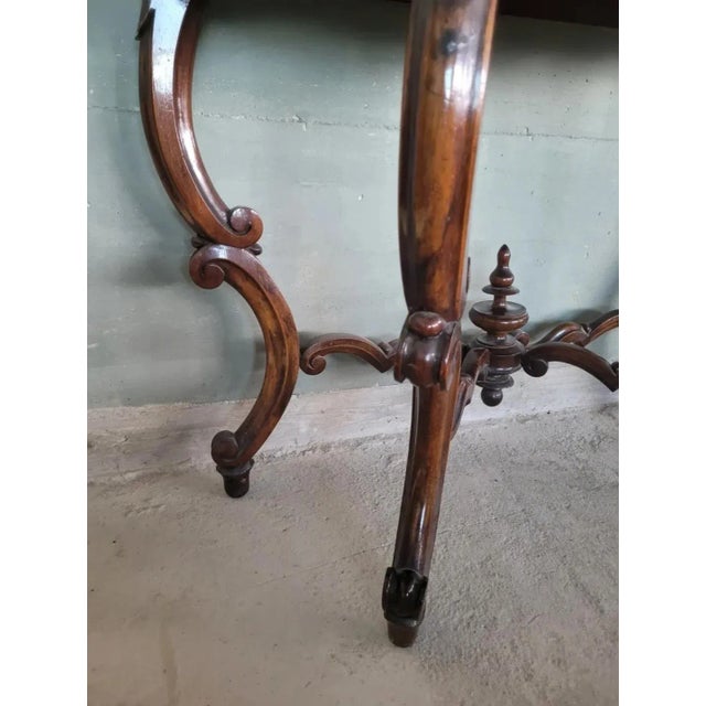 Brown Louis Philippe Console Table For Sale - Image 8 of 11