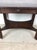 Antique Oak Writing Table With Drawer and Turned Wood Legs on Wheels For Sale - Image 10 of 10