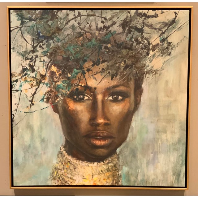 2020s “Ravishingly Radiant” Portrait of a Women Giclee on Canvas For Sale - Image 5 of 5