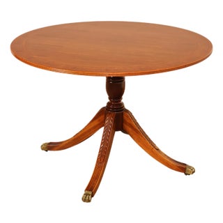 Duncan Phyfe Style Mahogany Round Breakfast Table With Brass Claw Feet For Sale