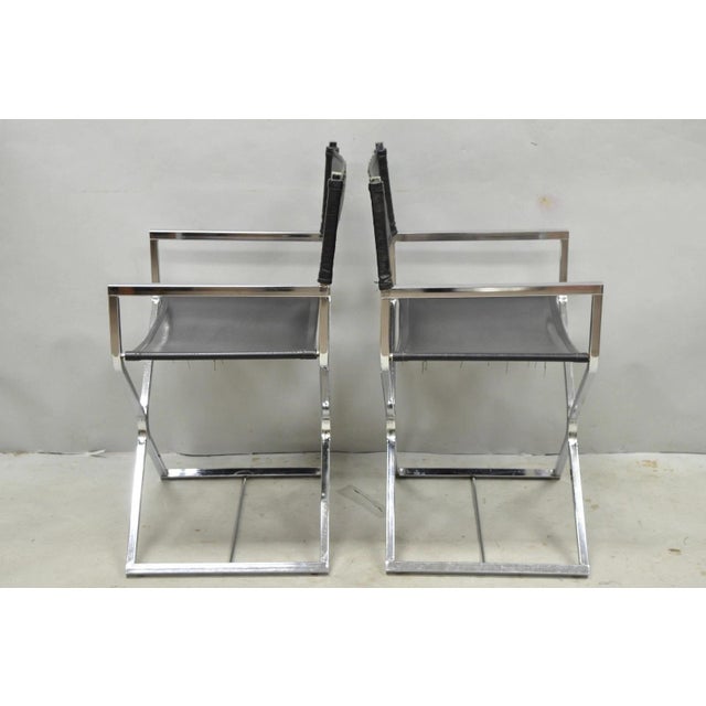 Vintage Daystrom Mid Century Modern Chrome & Naugahyde Directors Chairs - Pair For Sale - Image 14 of 17