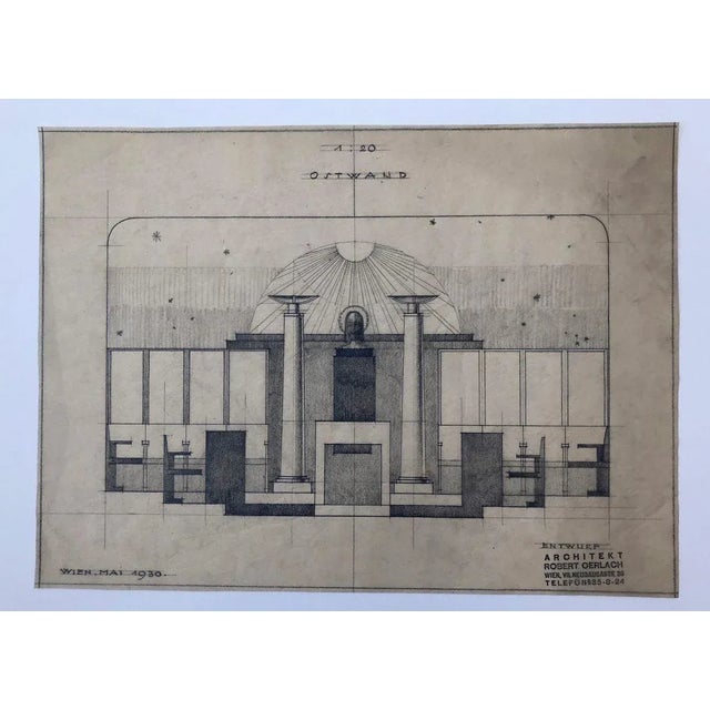 Freemasons Lodge Schwindgasse Working Drawings by Architects, Vienna, 1930, Set of 4 For Sale - Image 14 of 18