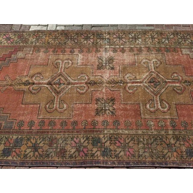 Mid-Century Modern 1950s Rustic Turkish Area Rug - 57" X 114" For Sale - Image 3 of 10