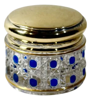 19th Century Baccarat Style Crystal Dresser Jar With Vermeil Silver Lid