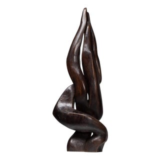 Guy Burais, Organic Abstract Sculpture, 1970s, Wood For Sale