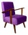 Vintage Loft Armchair in Purple Velvet, 1970 For Sale