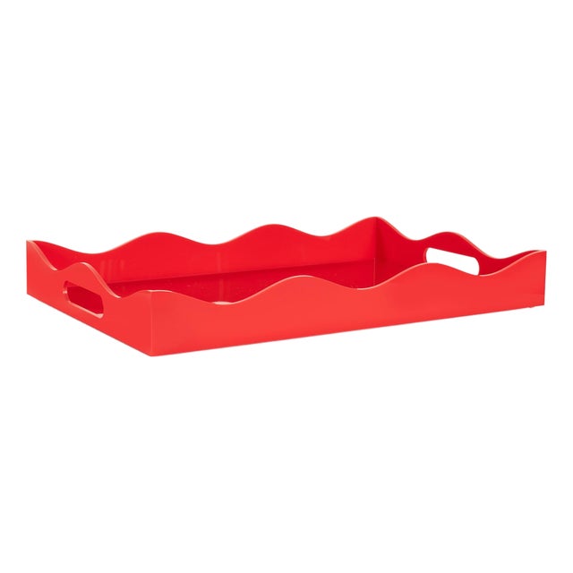 Spangle Scalloped Tray Red For Sale