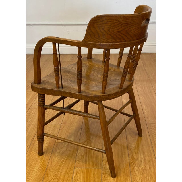 Set of Four Early 20th Century MisMatched Barrel Back Oak Pub Chairs