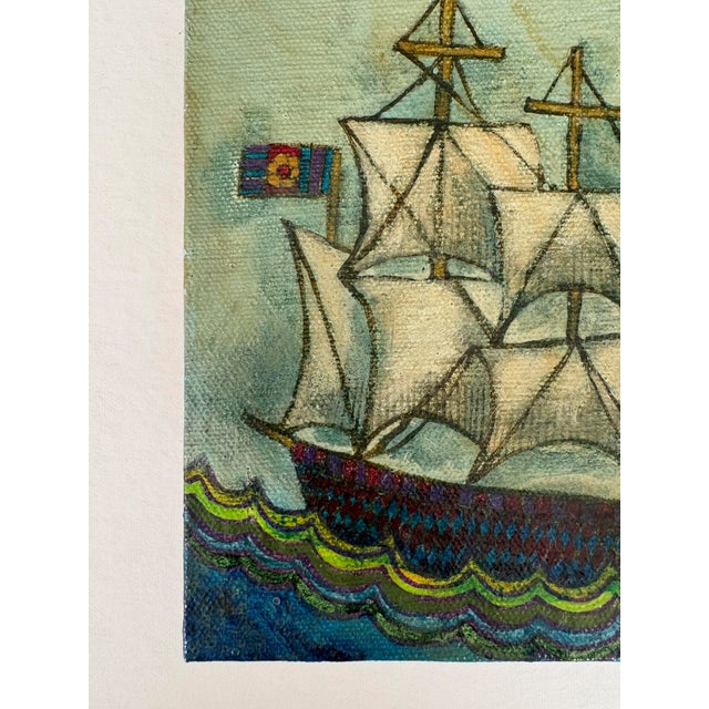 Vintage Mini Folk Art Paintings, Set of 3 - Unknown Arist For Sale - Image 4 of 15