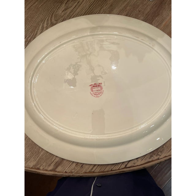 1950s 1950s Enoch Woods English Red/White Turkey Platter For Sale - Image 5 of 6