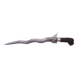 19th Century Steel and Sterling Silver Malaysian Dagger