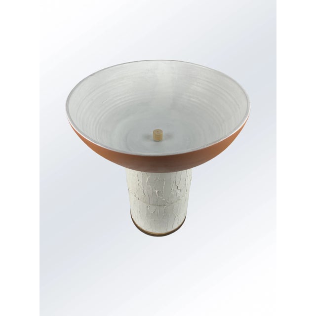 Form Vase 1 is made of turned terracotta and hand decorated with mixed media. Signed by Maker