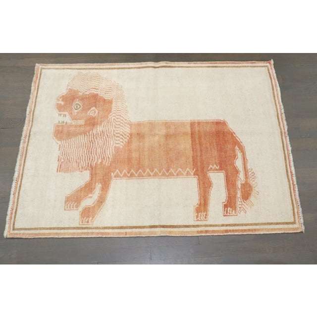 Mid 20th Century Zabihi Collection Persian Pictorial Animal Gabbeh Rug For Sale - Image 5 of 9