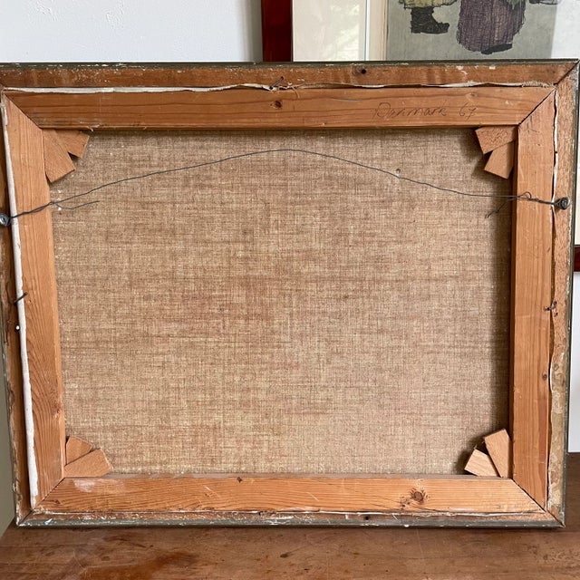 View of the Port, 1967, Oil on Canvas, Framed For Sale - Image 3 of 9