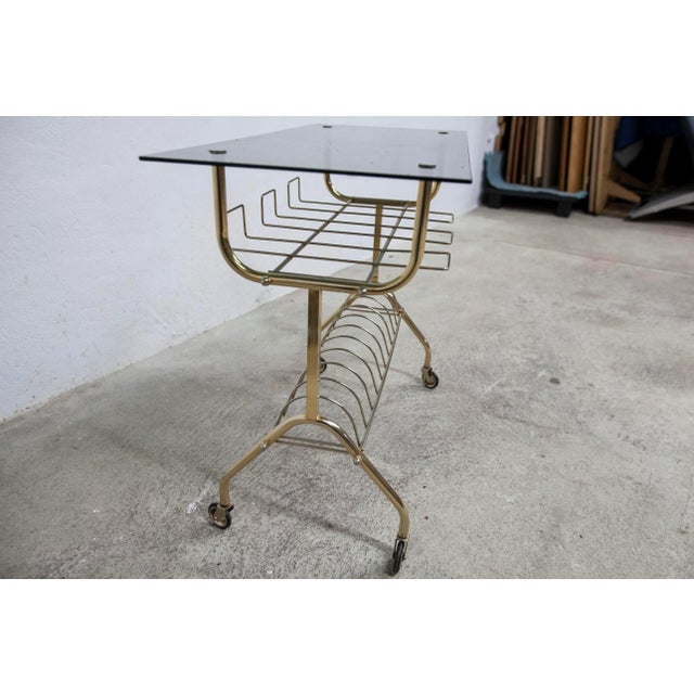Vinyl Furniture Trolley with Wheels and Smoked Glass, 1970 For Sale - Image 11 of 11