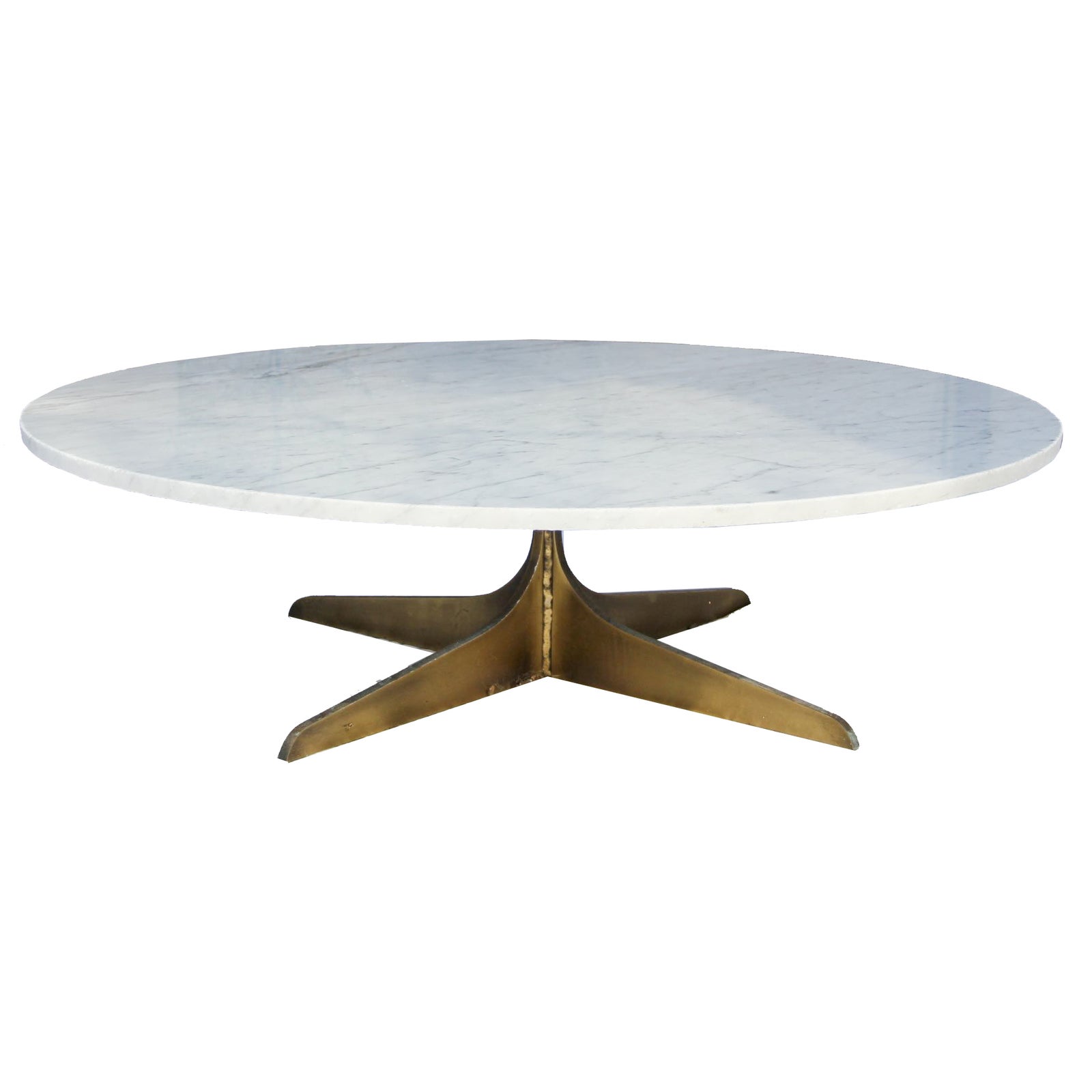 Round Marble Coffee Table With Solid Brass Base Chairish