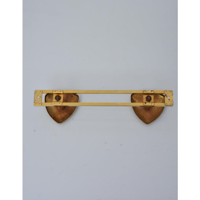 Art Deco Shield-Shaped Coat Hooks in Gilt and Silver Metal, 1940s For Sale - Image 9 of 12