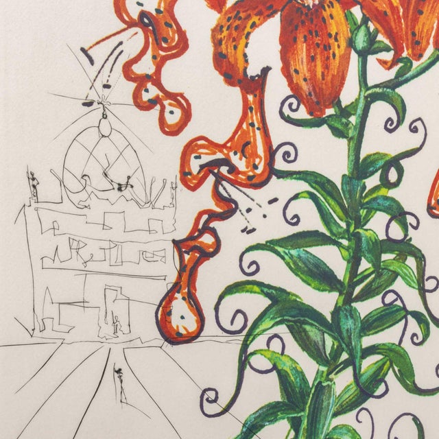 1970s Salvador Dali "Tiger Lily (Mustache)" Etching 1972 For Sale - Image 5 of 11