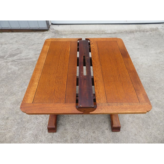 Antique Arts & Crafts Nautical Oak Draw Leaf Dining Table W/ Ship Carvings For Sale - Image 11 of 18