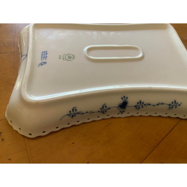 Blue 1960s Royal Copenhagen Blue Fluted Half Lace Tray/Dish For Sale - Image 8 of 9
