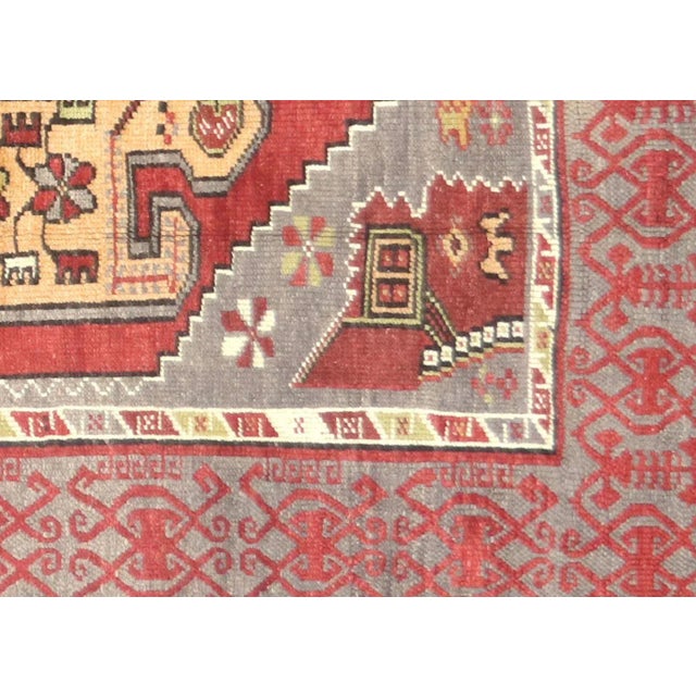 1960s Turkish Oushak Rug. Handwoven with wool on wool foundation in the Oushak region of Western Turkey. The Anatolian...