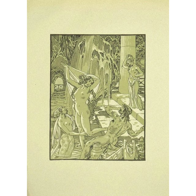 Ferdinand Bac, Allegory of Water, Original Lithograph, 1922 For Sale