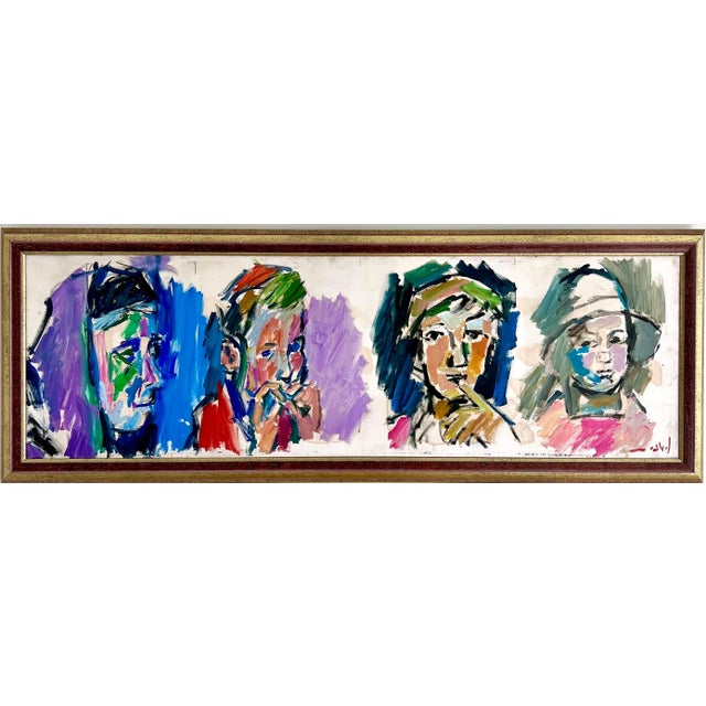 Pinchas Litvinovsky, Large Oil Painting Israeli Pinchas Litvinovsky Jerusalem Israel Bezalel School For Sale