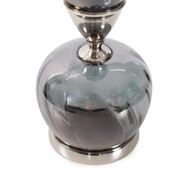 Kenneth Ludwig Chicago Ayers Smoked Glass Trumpet Vase Tall For Sale - Image 4 of 9