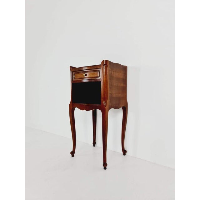 Art Deco French Oak Bedside Table, 1960s For Sale - Image 9 of 11