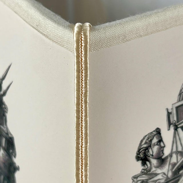 Handmade French Vellum Printed Lampshade, a NeoClassical Empire
