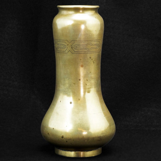 Japanese Bronze Art Nouveau Inlaid Vase Meiji Period For Sale - Image 4 of 8