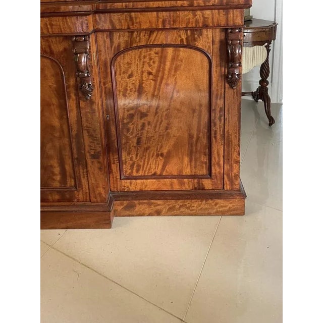 Brown Large Victorian Figured Mahogany Breakfront Bookcase, 1860s For Sale - Image 8 of 11