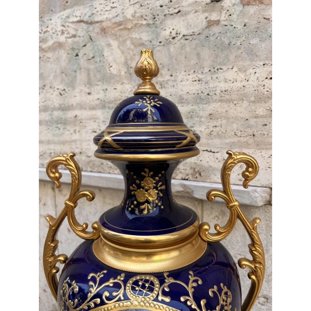 Poutish Blue Hand Decorated Ceramic, 1890s For Sale - Image 4 of 9