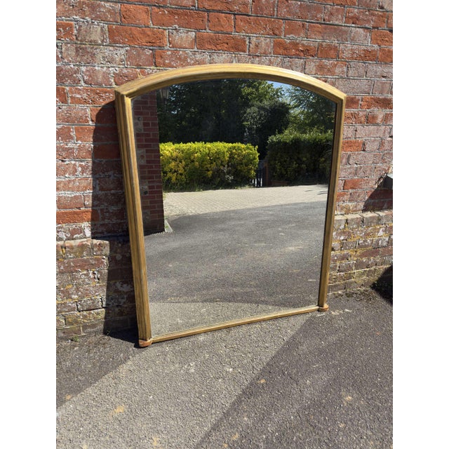 Glass Large Antique English Shaped Top Gilt Overmantle Mirror, 19th Century For Sale - Image 7 of 7