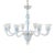 Large Vintage Eight Arm Opaline Murano Glass Chandelier in the Manner of Barovier & Toso For Sale