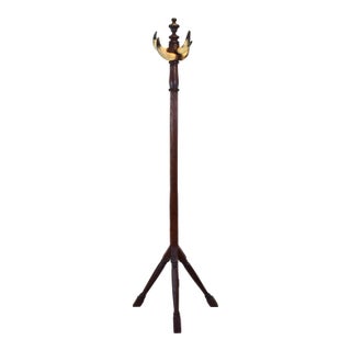 Rancho Monterey Coat Rack, Mahogany & Cow Horn, Early 20th C., Usa For Sale