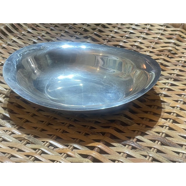 Metal Vintage Dansk Silver-Plate Torun Dish by Vivianna Torun Bülow-Hübe For Sale - Image 7 of 10