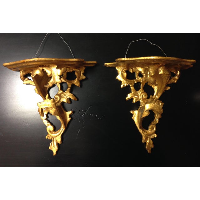 Antique Italian Gold Wall Sconces / Shelves A Pair Chairish