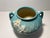 Art Deco 1939 Roseville Iris Blue Art Deco Pottery Matt Ceramic Vase # 357-4 For Sale - Image 3 of 10