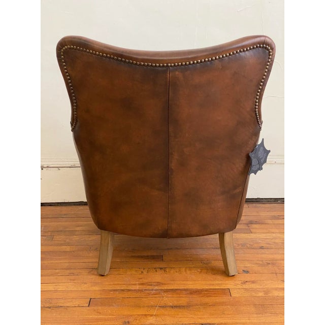 English Timothy Oulton “Coffee Leather” Side Chair For Sale - Image 3 of 13