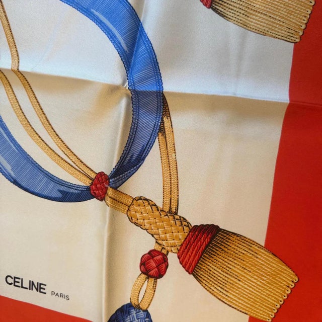 1990s Equestrian Inspired Silk Scarf by Celine Paris For Sale - Image 11 of 11
