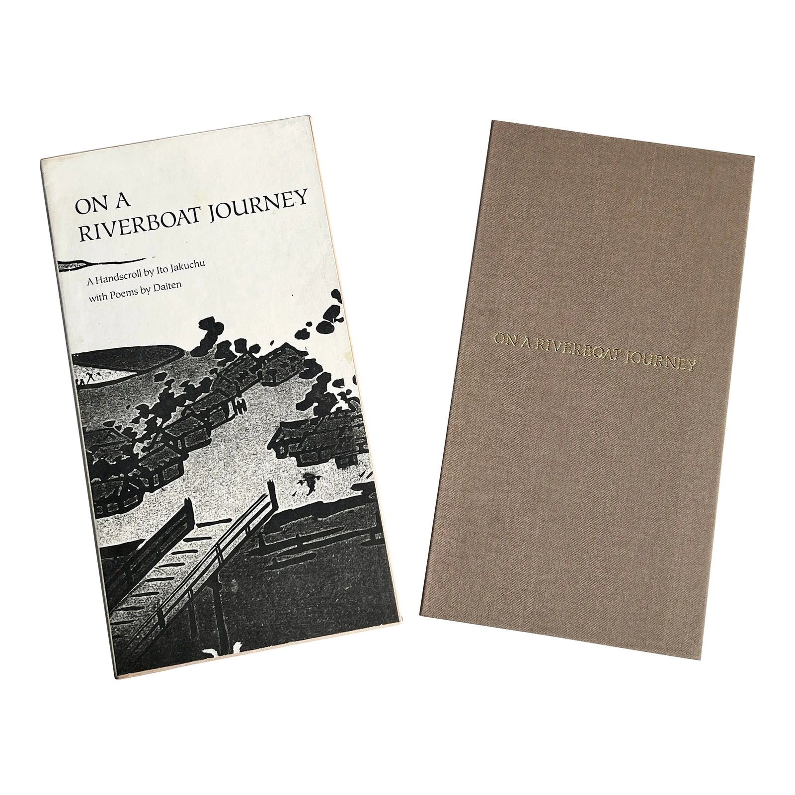 On a Riverboat Journey by Ito Jakuchu Japanese Handscroll With Poems by Daiten